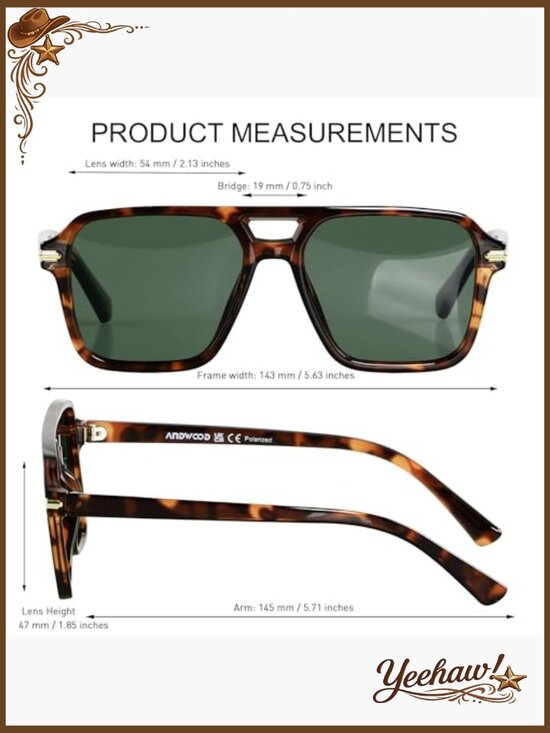 Retro Aviator Sunglasses Polarized UV400 Vintage Square Pilot Shades Unisex main image 4
